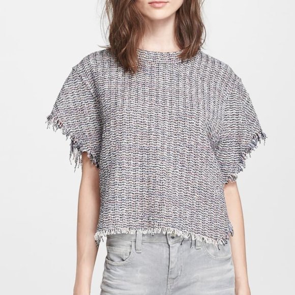 IRO Paris Devan Tweed Crop Top - Picture 1 of 7